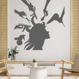 Hair Salon Vinyl Wall Decal Stylist Tools, Barber Shop Decor 2439 - thumbnail 2