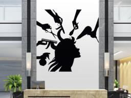 Hair Salon Vinyl Wall Decal Stylist Tools, Barber Shop Decor 2439 - thumbnail 1