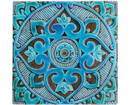 Mandala Wall Hanging Made From Ceramic, Outdoor Art, Garden Decor With Design, Ceramic Tile, #3 30cm Turquoise