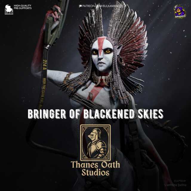 Bringer Of Blackened Skies - Sci-Fi Alien Ashen Fire Villian Varang Resin Figure 16K - image 1