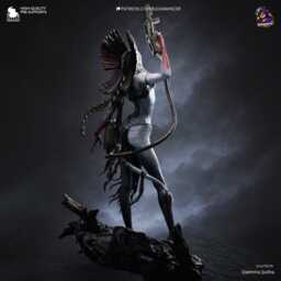 Bringer Of Blackened Skies - Sci-Fi Alien Ashen Fire Villian Varang Resin Figure 16K - thumbnail 3