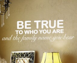 Be True Who You & Family Name That Bear Inspirational Vinyl Large Wall Decal Decoration Quote Lettering Decor Sticker Art Mural I27 - thumbnail 1