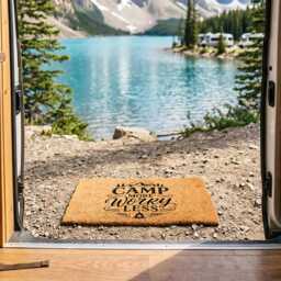 Camp More Worry Less Doormat - Funny Camping Glamping Gift - thumbnail 2