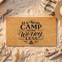 Camp More Worry Less Doormat - Funny Camping Glamping Gift - thumbnail 4