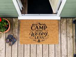 Camp More Worry Less Doormat - Funny Camping Glamping Gift - thumbnail 1