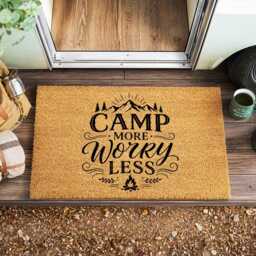 Camp More Worry Less Doormat - Funny Camping Glamping Gift - thumbnail 3