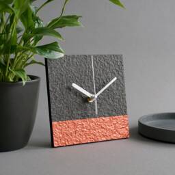 Modern Minimalist Mantel Clock Handmade From Recycled Paper, Zero Waste Home Decor For Mindful Interior - thumbnail 1