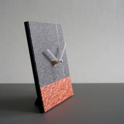 Modern Minimalist Mantel Clock Handmade From Recycled Paper, Zero Waste Home Decor For Mindful Interior - thumbnail 3