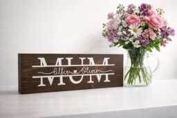 Personalized Wooden Sign, Family Love Home Decor, Freestanding Wall Hung - thumbnail 1