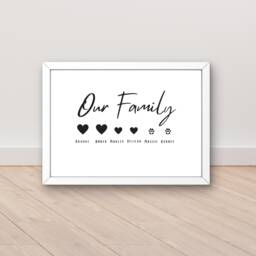 Family Print, Mothers Day Gift, New Home Personalised Family With Pets, Gifts For Her, Portait, House Warming Gift - thumbnail 1