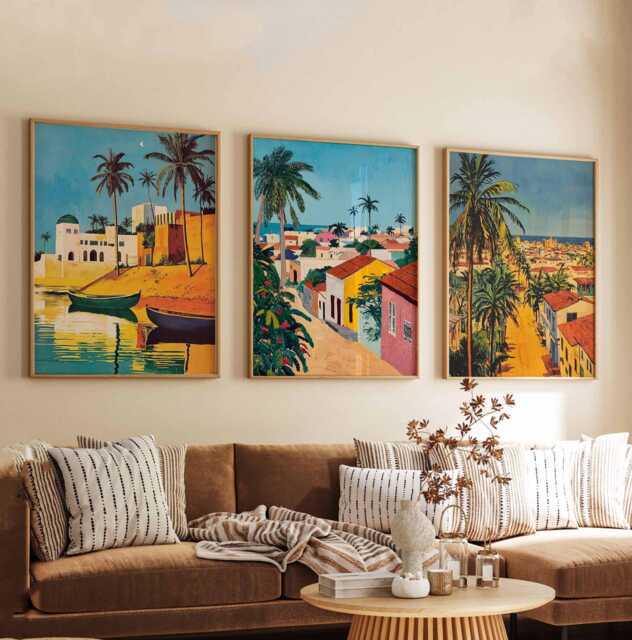 Set Of 3 Senegal Posters, African Travel Prints, Wall Art Set, City Decor, Gift Posters - image 1