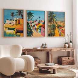 Set Of 3 Senegal Posters, African Travel Prints, Wall Art Set, City Decor, Gift Posters - thumbnail 3