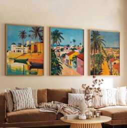 Set Of 3 Senegal Posters, African Travel Prints, Wall Art Set, City Decor, Gift Posters - thumbnail 1