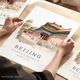 Beijing China Travel Print Of The Forbidden City, Print, China, Wall Art, Gift Souvenir, Asia - thumbnail 1