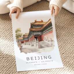 Beijing China Travel Print Of The Forbidden City, Print, China, Wall Art, Gift Souvenir, Asia - thumbnail 2