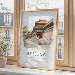 Beijing China Travel Print Of The Forbidden City, Print, China, Wall Art, Gift Souvenir, Asia - thumbnail 3