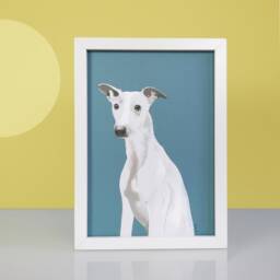 Whippet Art Print Modern Dog Portrait, Gallery Wall Decor - thumbnail 2