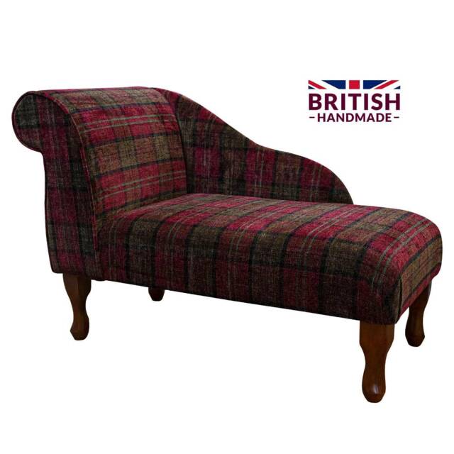 Handmade Red Tartan Chaise Longue 41 - image 1