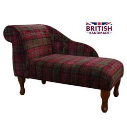 Handmade Red Tartan Chaise Longue 41 - thumbnail 1