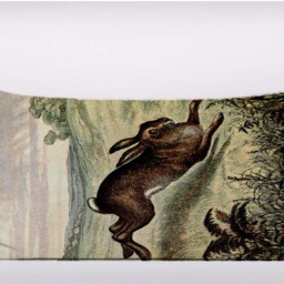 Vintage Hare Running Illustration - Can Be Customizeable Personlized -Cushion Cover Case Or Stuffed With Insert - thumbnail 2