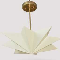 Brass Star Shape Ceiling Light - Handmade Geometric Pendant Lamp Vintage Style Fixture - thumbnail 3