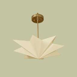 Brass Star Shape Ceiling Light - Handmade Geometric Pendant Lamp Vintage Style Fixture - thumbnail 1