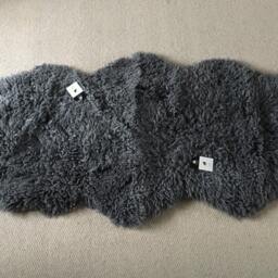 Grey , Gray Grey Coloured Dark Charcoal Curly Double Sheepskin Rug Throw - thumbnail 2