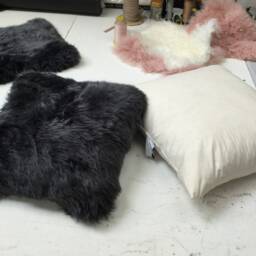 Grey , Gray Grey Coloured Dark Charcoal Curly Double Sheepskin Rug Throw - thumbnail 4