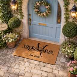Housewarming Gift Doormat - Personalised Family Name Welcome Mat Custom Coir - thumbnail 3