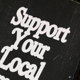 Support Your Local Cemetery Wood Sign, Goth Wall Art, Dark Home Decor - thumbnail 3