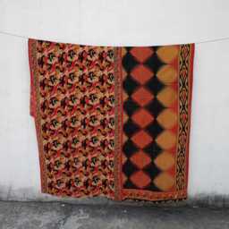 Vintage Floral Kantha Quilt Hand Stitched Boho Blanket Bedcover - thumbnail 4