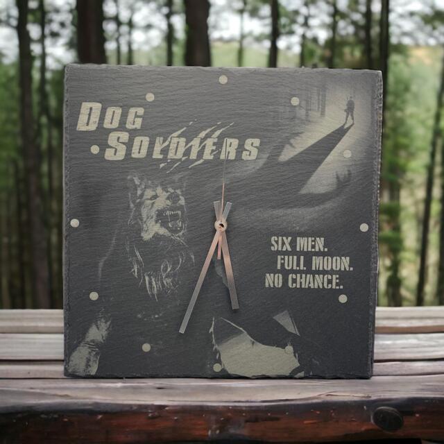 Dog Soldiers Inspired Slate Clock With Acrylic Stand - image 1