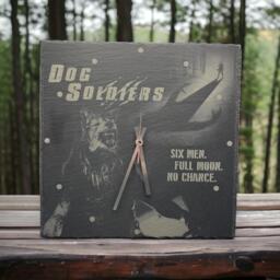 Dog Soldiers Inspired Slate Clock With Acrylic Stand - thumbnail 1