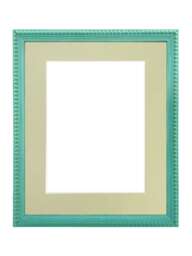 Crown Turquoise Photo Frame With Light Grey Mount, Wooden Bobbin Distressed