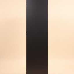 Black Metal Display Cabinet H139cm W44cm - Industrial Glass Storage Cupboard Hallway Lounge Organiser Tall Furniture - thumbnail 3