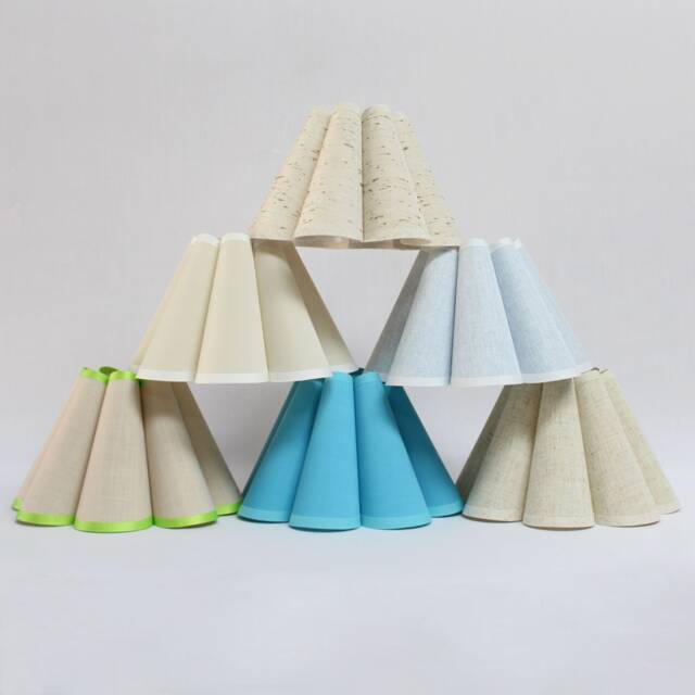 Handmade Scallop Pleated Lampshade Multicolor Fabric & Acrylic - image 1