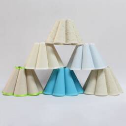 Handmade Scallop Pleated Lampshade Multicolor Fabric & Acrylic