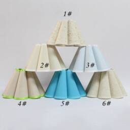 Handmade Scallop Pleated Lampshade Multicolor Fabric & Acrylic - thumbnail 2