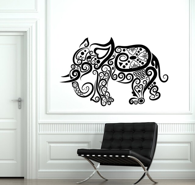 Wall Decal Elephant Africa Animal Ornament Tribal Mural Vinyl Sticker 1897Dz - image 1
