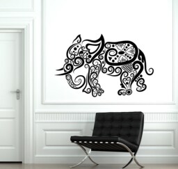 Wall Decal Elephant Africa Animal Ornament Tribal Mural Vinyl Sticker 1897Dz - thumbnail 1