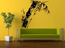 Wall Decal Vinyl Sticker Decals Peal & Stick Cheap Decor Art Bamboo Asian Tree Trees Leaves Floral Nature Big Huge L400 - thumbnail 1