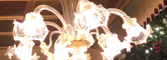 Cup Or Bobeche , Spare Part For Chandeliers, With Broken Pieces, in Murano Blown Glass, Transparent & Gold