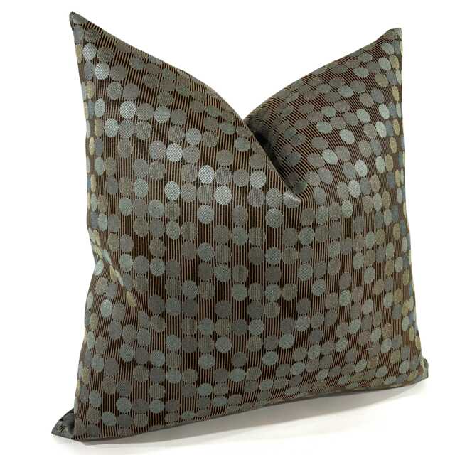 Blue Teal Circle Upholstery Fabric Decorative Throw Pillow Cover Pillowcase Square & Lumbar - image 1