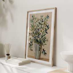 Olive Branch Art Print, Botanical Still Life Wall Art, Green Poster, Kitchen Or Dining Room Decor - thumbnail 2