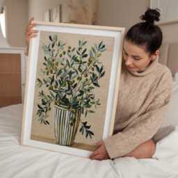Olive Branch Art Print, Botanical Still Life Wall Art, Green Poster, Kitchen Or Dining Room Decor - thumbnail 3