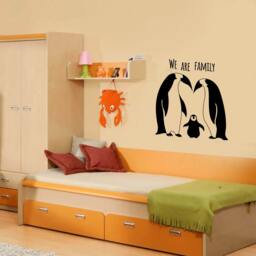 We Are Family Vinyl Wall Decal Quote Funny Penguins Animal Nursery Kid's Room Decor Stickers - #1034Di - thumbnail 3