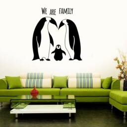 We Are Family Vinyl Wall Decal Quote Funny Penguins Animal Nursery Kid's Room Decor Stickers - #1034Di - thumbnail 2
