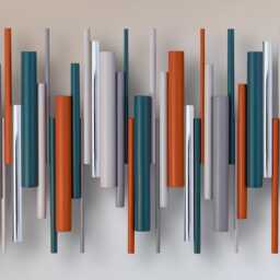 Burnt Orange & Teal Mid Century Wall Art - thumbnail 2