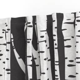 Birch Tree Forest Curtain Panel - Woodland Trees Gender Neutral Baby Charcoal & White Custom By Holli_Zollinger - thumbnail 3