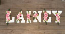 Felt Flower Letter Name, Floral Letter, Baby Girl Nursery Monogram, Letters Wall Decor, Mint Pink Gold Decor